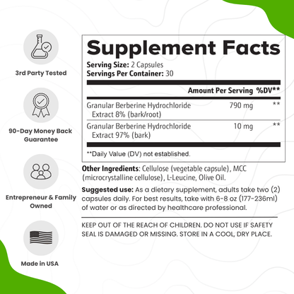 Naturally Sourced Berberine (30 Servings)