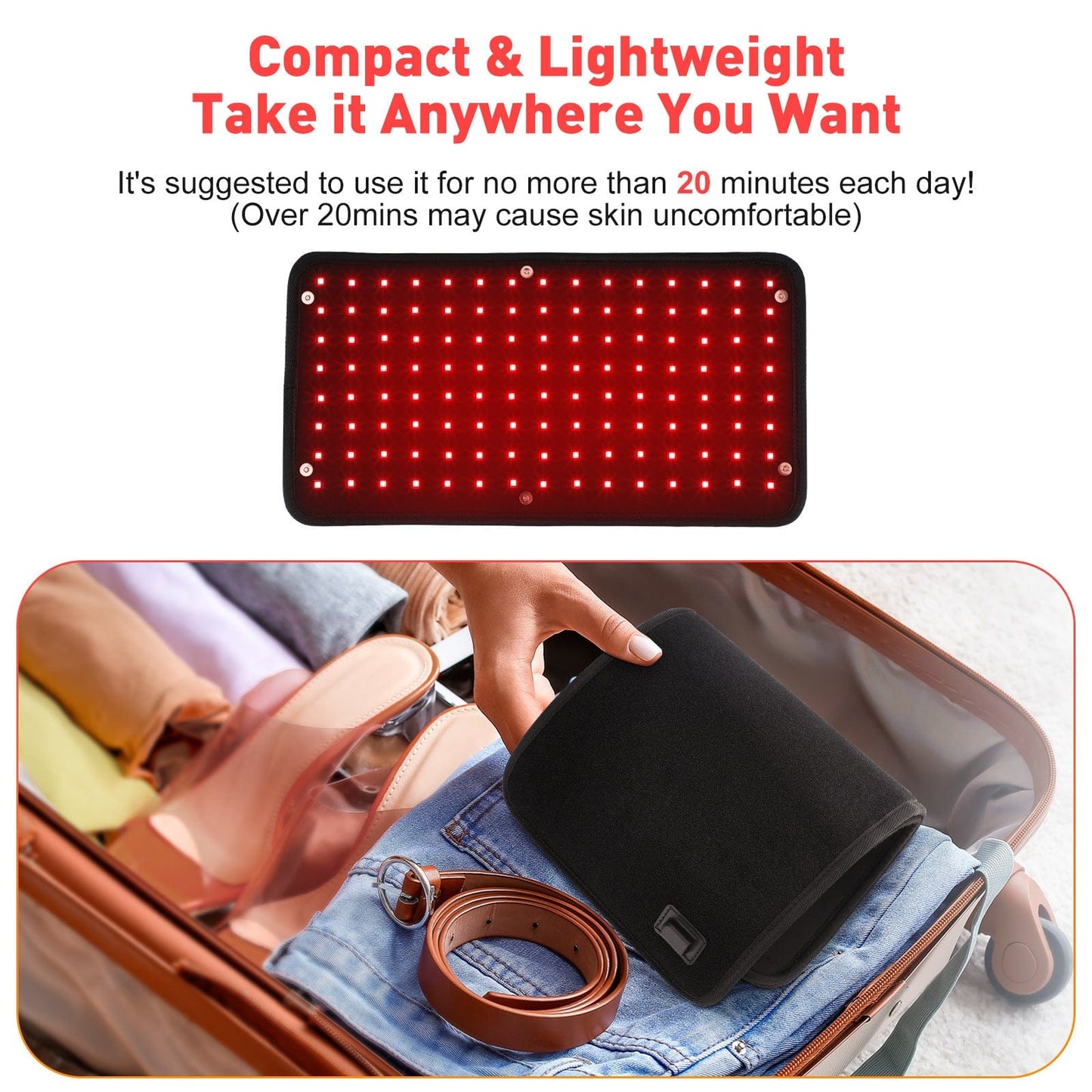 Red Light Therapy Belt – Infrared Red Light Therapy for Full Body, Back Pain and Shoulders