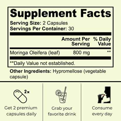 Pure Moringa Capsules (800 mg)